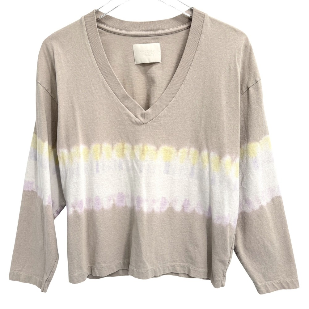 Citizens of Humanity Tie Dye T-Shirt Size XS Oversized V-Neck Long Sleeve